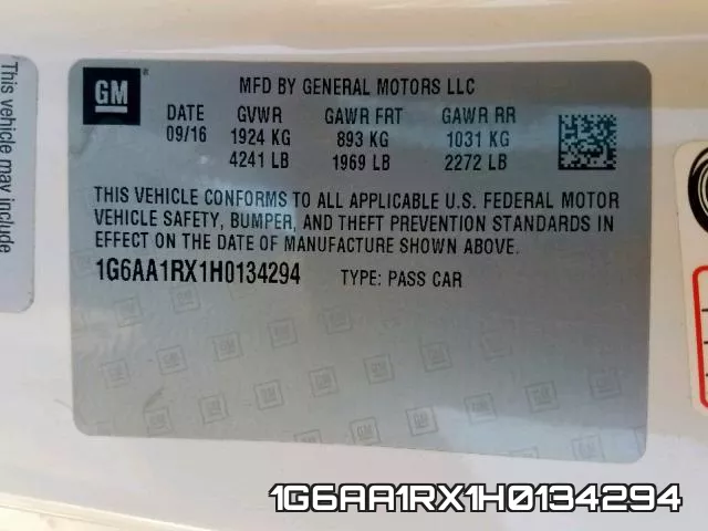 1G6AA1RX1H0134294 фото 2