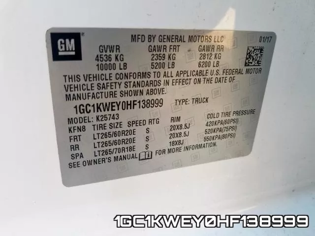1GC1KWEY0HF138999 фото 2