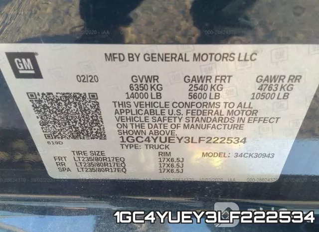 1GC4YUEY3LF222534 фото 10