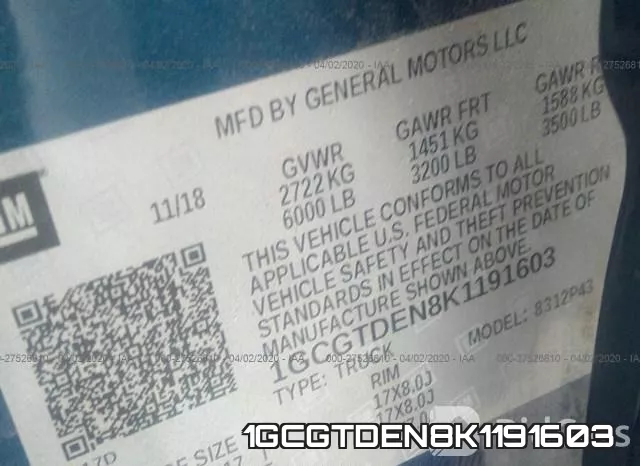 1GCGTDEN8K1191603 фото 10