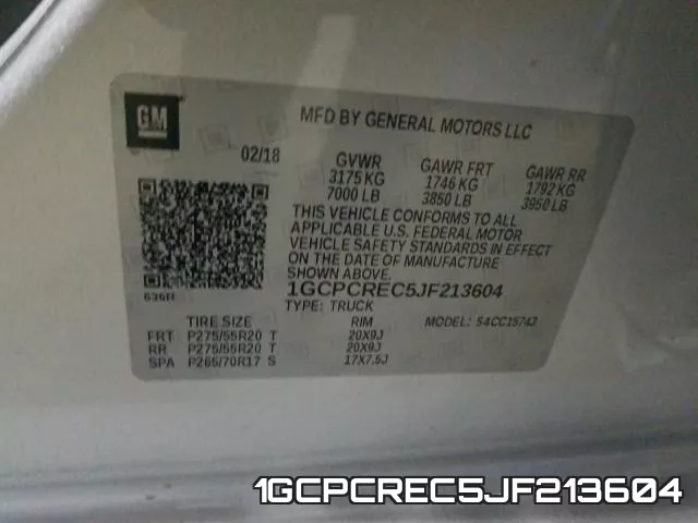 1GCPCREC5JF213604 фото 2