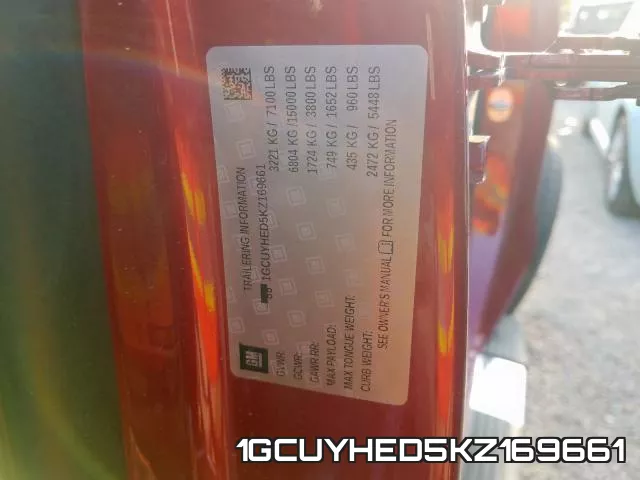 1GCUYHED5KZ169661 фото 2