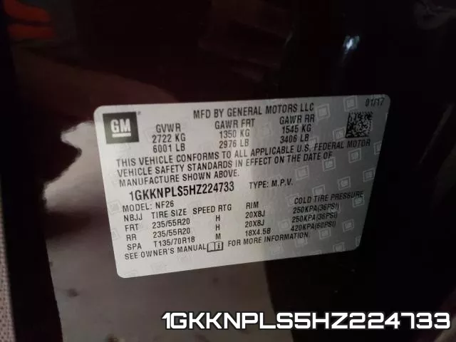 1GKKNPLS5HZ224733 фото 2