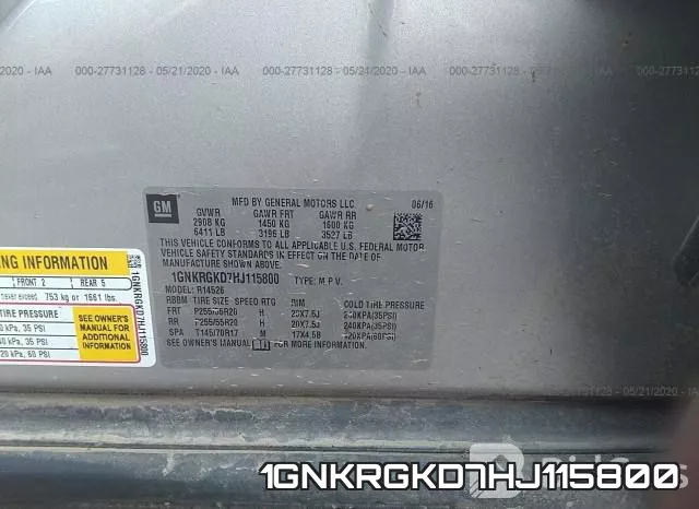 1GNKRGKD7HJ115800 фото 10