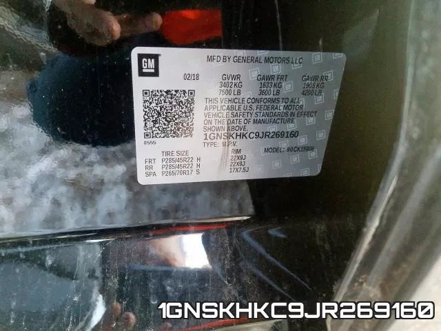 1GNSKHKC9JR269160 фото 2