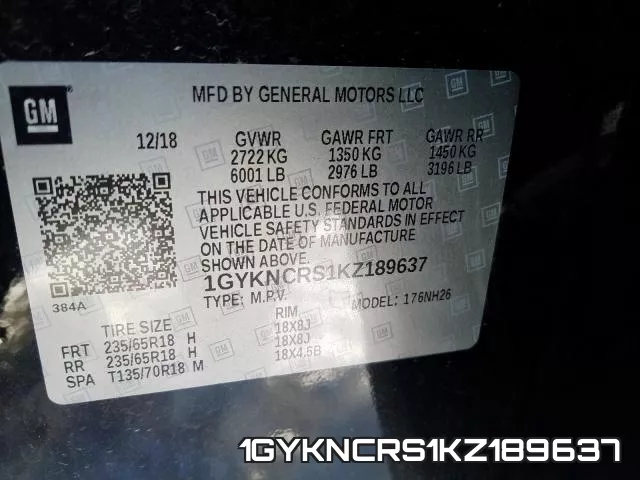 1GYKNCRS1KZ189637 фото 2