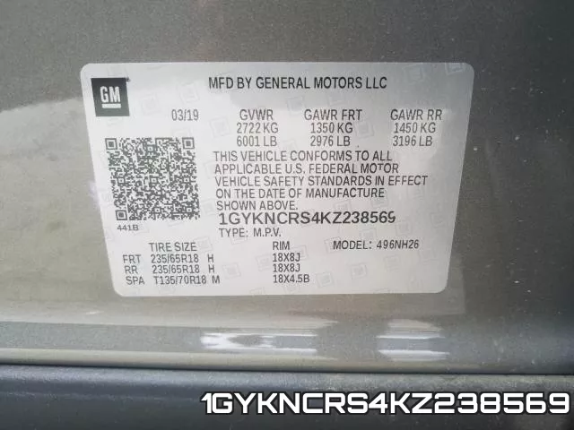 1GYKNCRS4KZ238569 фото 2