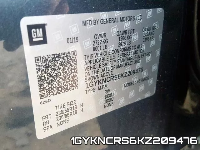 1GYKNCRS6KZ209476 фото 2