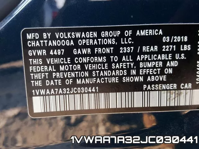 1VWAA7A32JC030441 фото 2