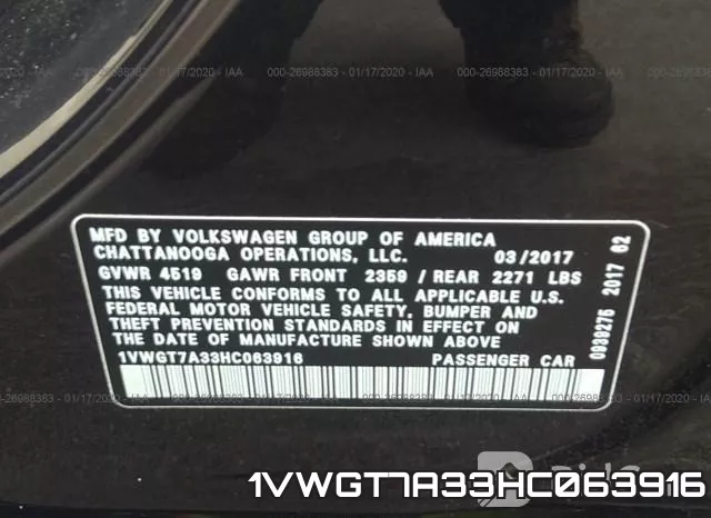 1VWGT7A33HC063916 фото 10