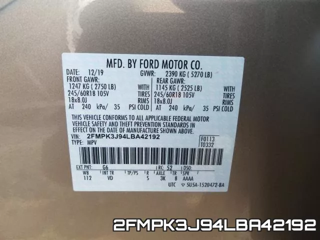 2FMPK3J94LBA42192 фото 2