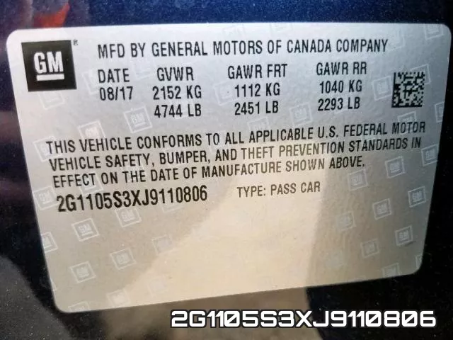 2G1105S3XJ9110806 фото 2