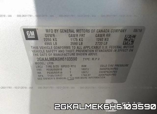 2GKALMEK6H6103590 фото 10