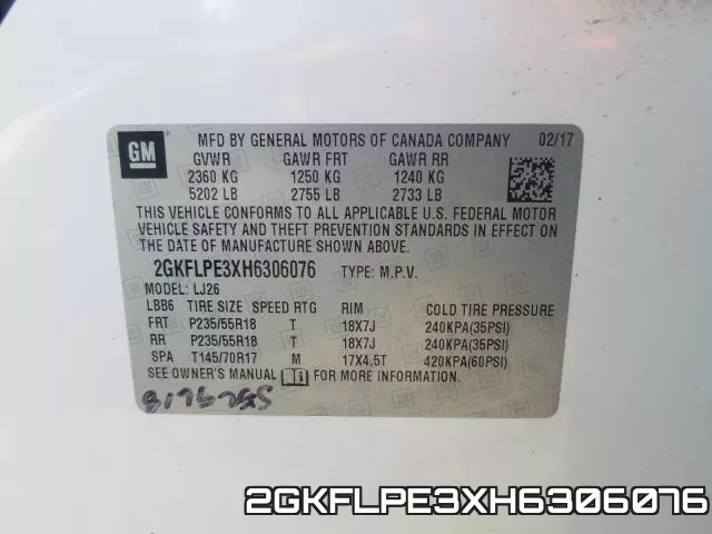 2GKFLPE3XH6306076 фото 2
