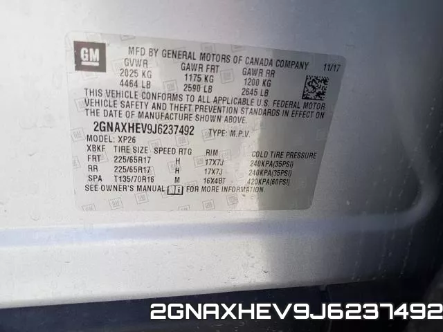 2GNAXHEV9J6237492 фото 2