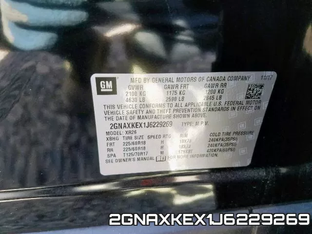 2GNAXKEX1J6229269 фото 2