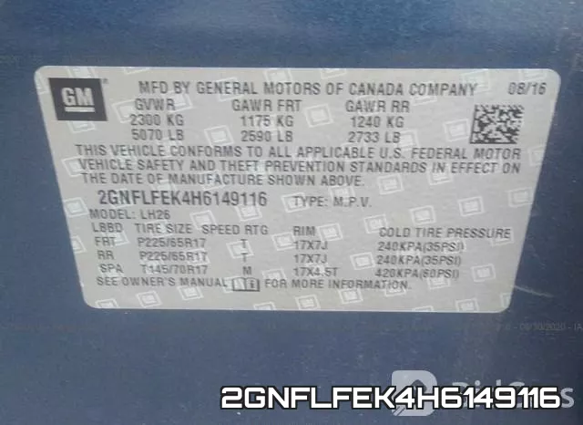 2GNFLFEK4H6149116 фото 10