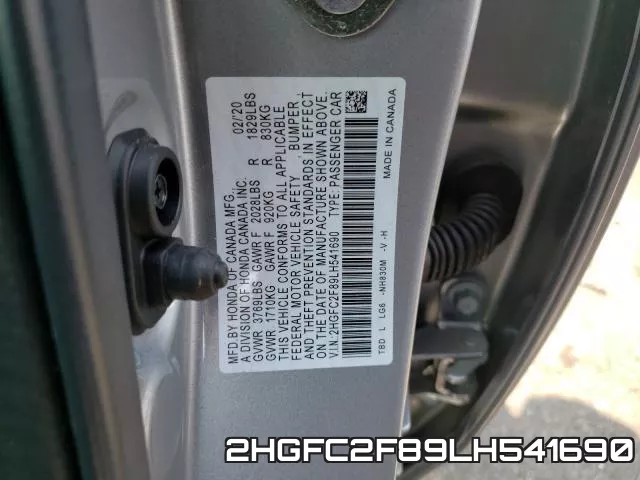 2HGFC2F89LH541690 фото 2