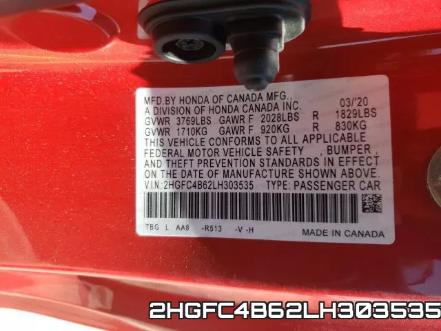 2HGFC4B62LH303535 фото 2
