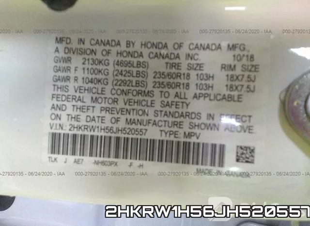 2HKRW1H56JH520557 фото 10