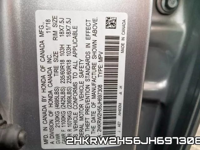 2HKRW2H56JH697308 фото 2