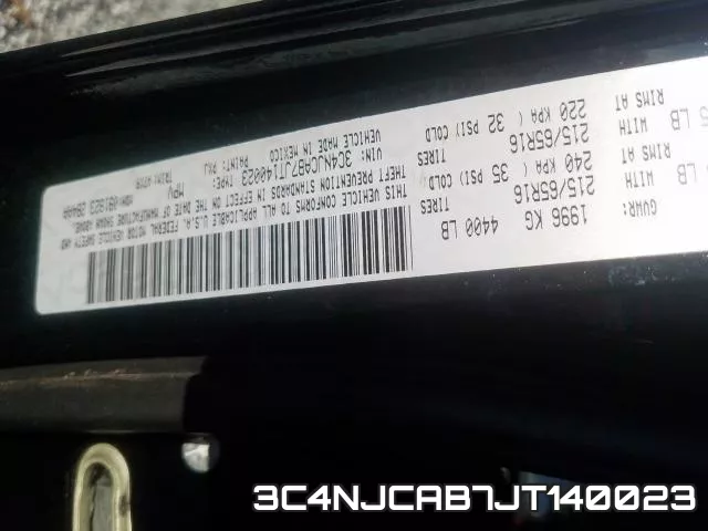 3C4NJCAB7JT140023 фото 2