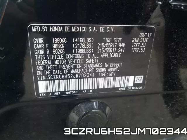 3CZRU6H52JM702344 фото 2