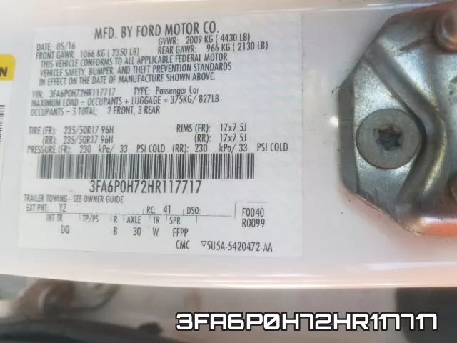 3FA6P0H72HR117717 фото 2