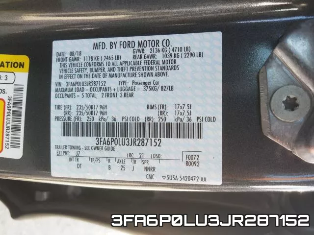 3FA6P0LU3JR287152 фото 2