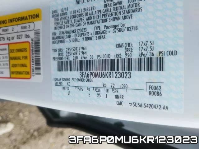 3FA6P0MU6KR123023 фото 2