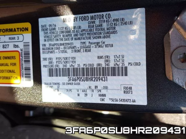 3FA6P0SU8HR209431 фото 2