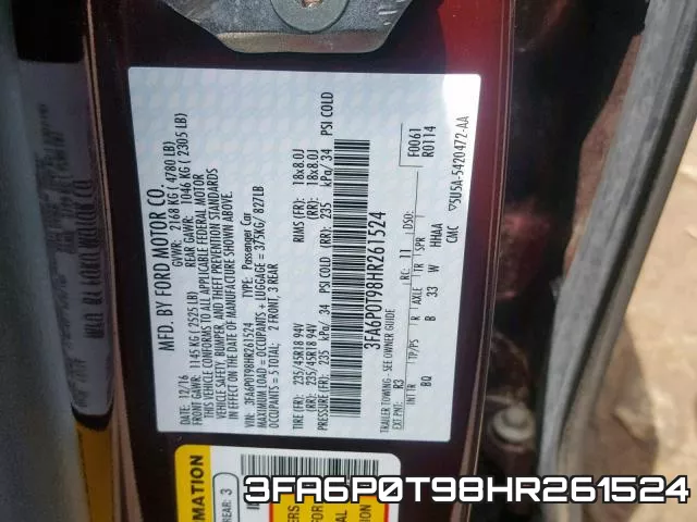 3FA6P0T98HR261524 фото 2