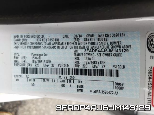 3FADP4AJ6JM143129 фото 2