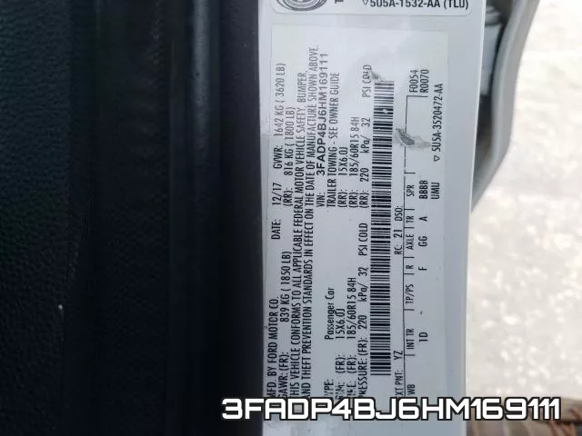 3FADP4BJ6HM169111 фото 2