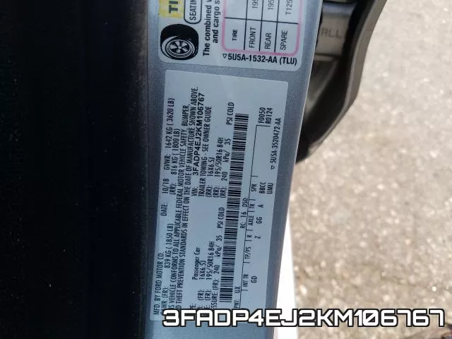 3FADP4EJ2KM106767 фото 2