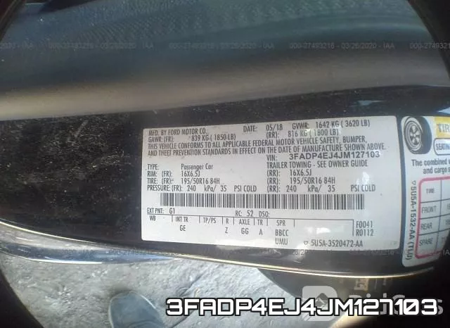 3FADP4EJ4JM127103 фото 10