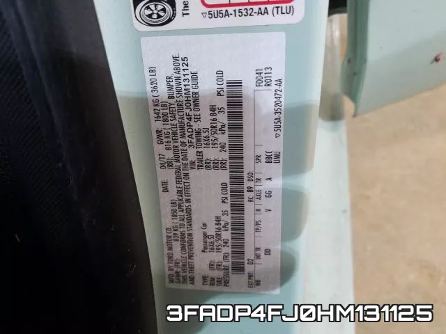 3FADP4FJ0HM131125 фото 2