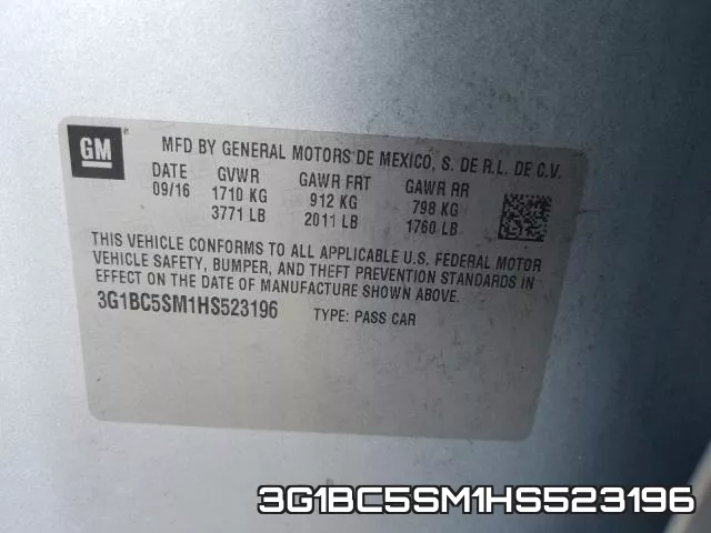 3G1BC5SM1HS523196 фото 2