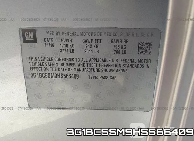 3G1BC5SM9HS566409 фото 10