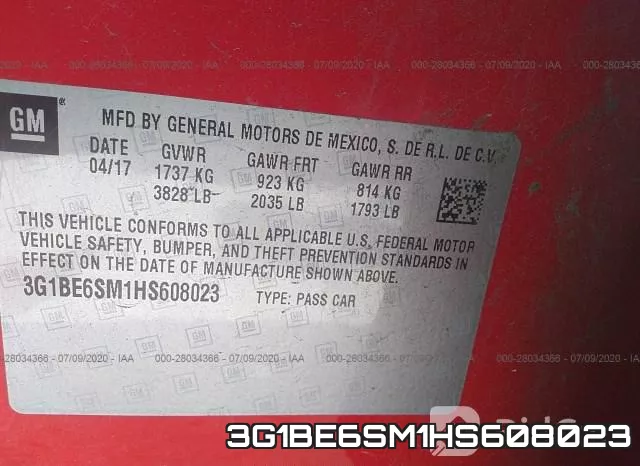 3G1BE6SM1HS608023 фото 10