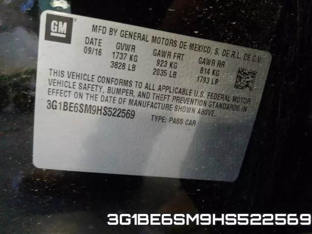 3G1BE6SM9HS522569 фото 2