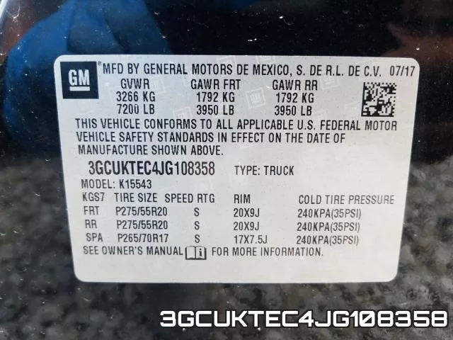 3GCUKTEC4JG108358 фото 2