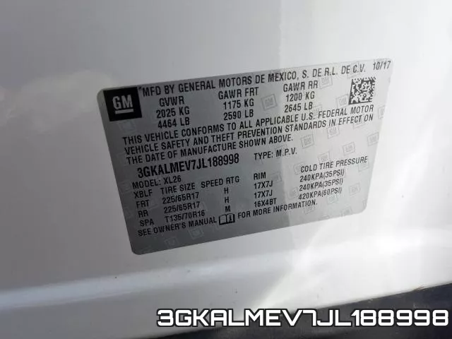 3GKALMEV7JL188998 фото 2