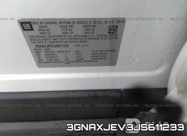 3GNAXJEV3JS611233 фото 10