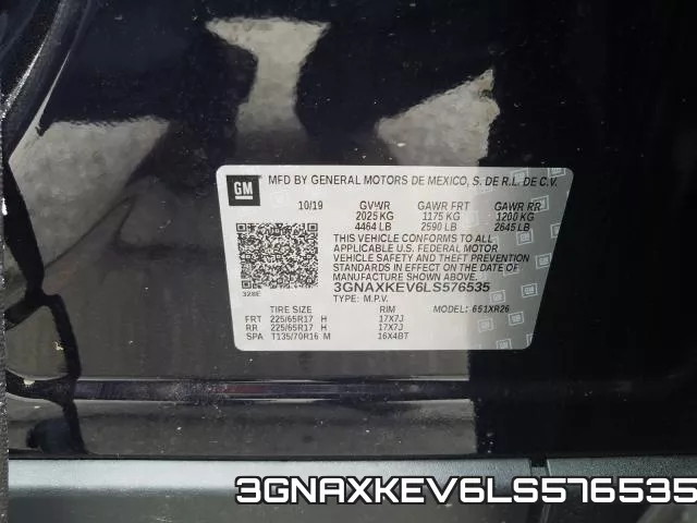 3GNAXKEV6LS576535 фото 2