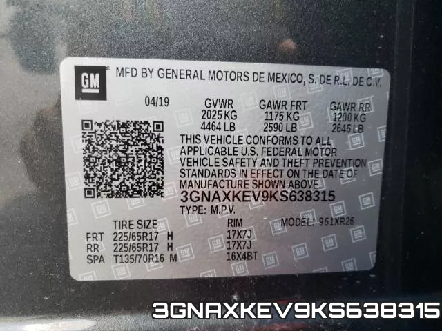 3GNAXKEV9KS638315 фото 2