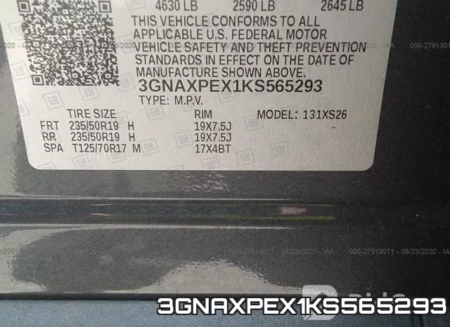 3GNAXPEX1KS565293 фото 10