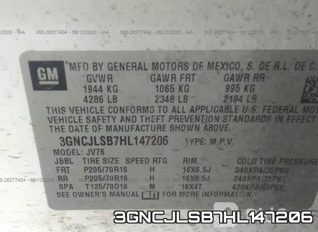 3GNCJLSB7HL147206 фото 10
