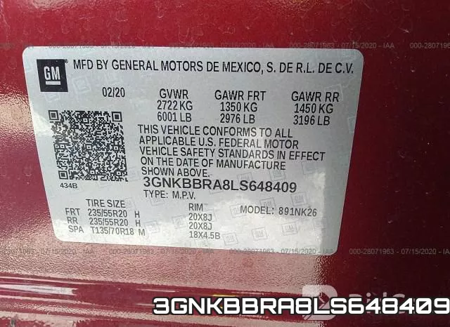 3GNKBBRA8LS648409 фото 10