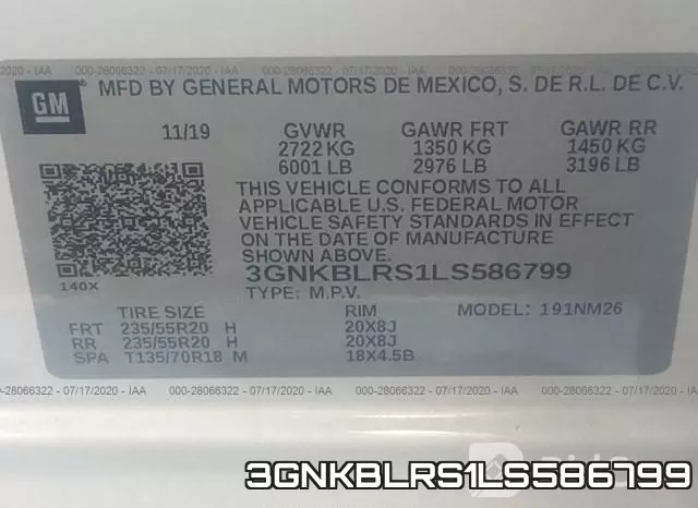 3GNKBLRS1LS586799 фото 10